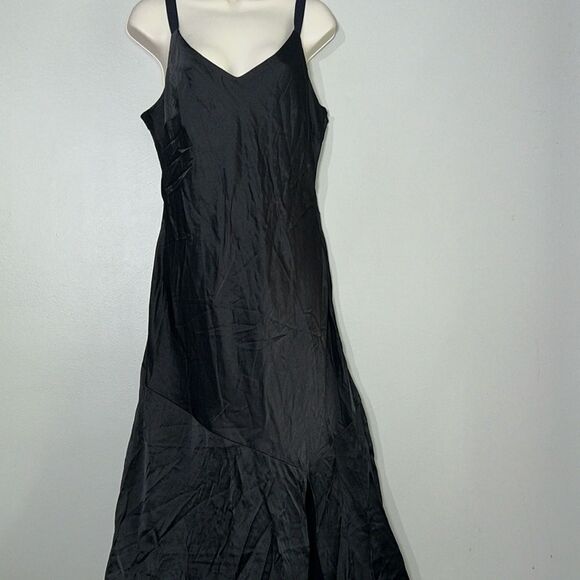 Express Front Vent Satin Maxi Dress - Picture 1 of 7